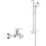 Смеситель для ванны Grohe BauFlow с душевым гарнитуром, хром (23756000, 26083002)