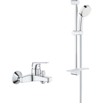Смеситель для ванны Grohe BauFlow с душевым гарнитуром, хром (23601000, 26083002)