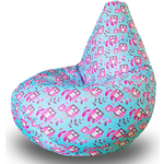 Кресло бескаркасное Mypuff Груша совы размер комфорт принтованный оксфорд bbb_590