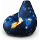 Кресло бескаркасное Mypuff груша, Космос, размер XXXXL- Комфорт, мебельный хлопок