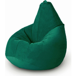 Кресло бескаркасное Mypuff Груша темный изумруд размер комфорт мебельный велюр bbb_469