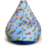 Кресло бескаркасное Mypuff груша, Ананасовая вечеринка, размер XXXL- Стандарт, мебельный хлопок и оксфорд