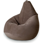 Кресло бескаркасное Mypuff груша, Горький шоколад, размер XXXL- Стандарт, мебельный велюр