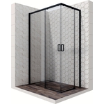 Душевой уголок Ambassador Queen 120x80 с поддоном, прозрачный, черный (11011205LBlack , ЛП00058)