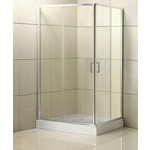 Душевой уголок BelBagno Uno 195-AH-2 100х80 левый, прозрачный, с поддоном, хром (UNO-195-AH-2-100/80-C-Cr, TRAY-BB-AH-100/80-15-W-L)