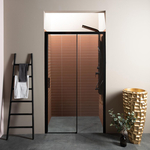 Душевая дверь Aquanet Pleasure 140х200 прозрачная, черная матовая (AE60-N-140H200U-BT)