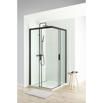 Душевой уголок Aquanet Pleasure 100x100 с поддоном, прозрачный, черный матовый (AE60-S-100x100U-BT, ЛП00189)