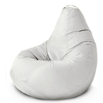 Кресло бескаркасное Mypuff груша, Белый, размер XXXXL- Комфорт, оксфорд