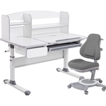 FunDesk Парта rimu grey + кресло bravo grey
