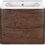 Тумба с раковиной Vincea Paola 60 подвесная, R.Wood (VMC-2P600RW + VCB-2VP600W)