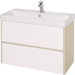 Тумба под раковину Акватон Сканди 90 белая/дуб верона (1A251901SDB20)