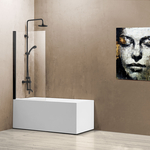 Шторка для ванны Vincea VSB 80x140 прозрачная, черный (VSB-11800CLB)