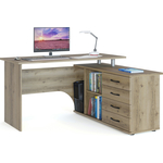 Стол компьютерный СОКОЛ КСТ-109П правый дуб делано