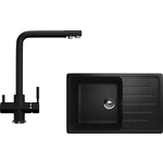 Кухонная мойка и смеситель Ulgran U-400 черный (U-400-308, U-016-308)