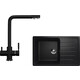 Кухонная мойка и смеситель Ulgran U-400 черный (U-400-308, U-016-308)