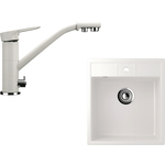 Кухонная мойка и смеситель Ulgran U-406 белый (U-406-331, U-010-331)