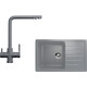 Кухонная мойка и смеситель Ulgran U-400 темно-серый (U-400-309, U-016-309)