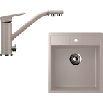 Кухонная мойка и смеситель Ulgran U-406 песочный (U-406-302, U-010-302)