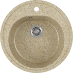 Кухонная мойка GreenStone GRS-08-302 песочная, с сифоном