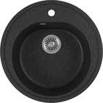 Кухонная мойка GreenStone GRS-08-308 черная, с сифоном