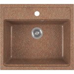Кухонная мойка GreenStone GRS-06-307 терракот, с сифоном