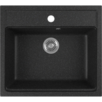 Кухонная мойка GreenStone GRS-06-308 черная, с сифоном