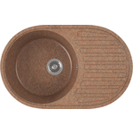 Кухонная мойка GreenStone GRS-18-307 терракот, с сифоном