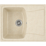Кухонная мойка GreenStone GRS-17K-328 бежевая, с сифоном