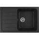 Кухонная мойка GreenStone GRS-76-308 черная, с сифоном