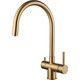 Смеситель для кухни Paulmark Heller с подключением фильтра, брашированное золото (He213218-BG)