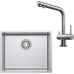 Кухонная мойка и смеситель Omoikiri Tadzava 54-U/I Ultra IN Nagano сталь (4993800, 4994011)