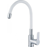 Смеситель для кухни Haiba HB112-8 гибкий излив, хром/белый (HB70112-8)