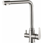 Смеситель для кухни Haiba HB802 с подключением фильтра, нержавеющая сталь (HB76802)