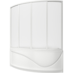 Акриловая ванна BAS Николь 170x100 правая, со шторкой, каркасом и панелью