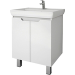 Тумба с раковиной Dreja Q Plus 60 с дверцами, белый глянец (99.1004, 191638)