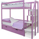 Детская двухярусная кровать Бельмарко Svogen лаванда, ящики 2 шт, бортик ограждение