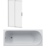 Акриловая ванна Am.Pm Sense 150x70 с каркасом и шторкой (W75A-150-070W-KL, W80S-100PS-150MT)