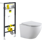 Комплект унитаза Aquanet Cetus 2.0 W с инсталляцией и сиденьем микролифт (243541, 792824)