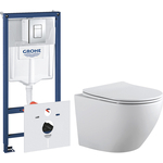 Комплект унитаза Aquanet Cetus 2.0 W с инсталляцией и сиденьем микролифт (243541, 38775001)