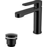 Смеситель для раковины Aquanet AF300-10B Passion с донным клапаном, черный (243293, LM8500BL)