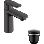 Смеситель для раковины Hansgrohe Vernis Blend с донным клапаном, черный матовый (71580670, LM8500BL)