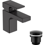 Смеситель для раковины Hansgrohe Vernis Shape с донным клапаном, черный матовый (71567670, LM8500BL)