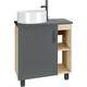 Тумба под раковину Grossman Флай 66х43 серый/дуб сонома (107002)