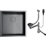 Кухонная мойка Omoikiri Taki 44-U/IF GM с клапаном-автомат, вороненая сталь (4973521, 4956470)