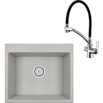 Кухонная мойка и смеситель Granula GR-6001 базальт, Lemark Comfort LM3070C