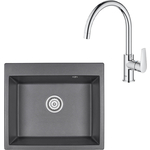 Кухонная мойка и смеситель Granula GR-6001 графит, Grohe BauEdge 31367001