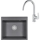 Кухонная мойка и смеситель Granula GR-6001 графит, Grohe BauEdge 31367001