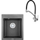 Кухонная мойка и смеситель Granula GR-4201 графит, Lemark Comfort LM3070C