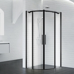 Душевой уголок BelBagno Acqua R-2 90х90 прозрачный, черный (ACQUA-R-2-90-C-NERO, TRAY-BB-R-90-550-15-W)