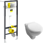 Комплект унитаза Jika Lyra/Dino с инсталляцией, кнопкой, сиденьем (8.2137.0.000.000.3, 792824, 8.9337.0.300.063.9)